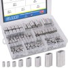 Glarks 315-Pieces 8 Sizes Aluminum Crimping Loop Sleeve Double Barrel