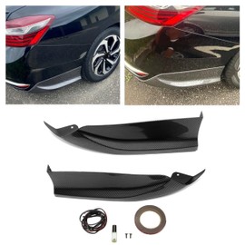 ECOTRIC Rear Bumper Lip Compatible with 2016-2017 Accord 4 Door Sedan Rear Diffuser Spoiler Splitter Valance Underbody Bumper Pair - Carbon Fiber Style
