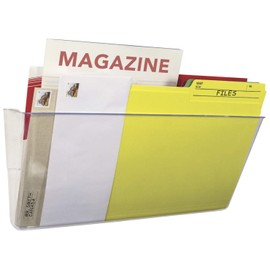 Storex Letter Sized Wall Pocket, 4.5 x 13 x 4.5 Inches, Clear, 70213U01C