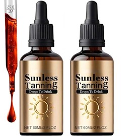 Sunless Tanning Drops To Drink - Drinkable Tanning Drops - Oral Drink - No Sun Required (2pcs)