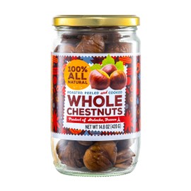 Gourmanity Chestnut Jar, Chestnuts From Ardeche, France, Whole Roasted Chestnuts Peeled and Ready to Eat, Great for Cooking, Baking & Healthy Snacking, Kosher, Non Gmo and Gluten Free, 14.8 oz