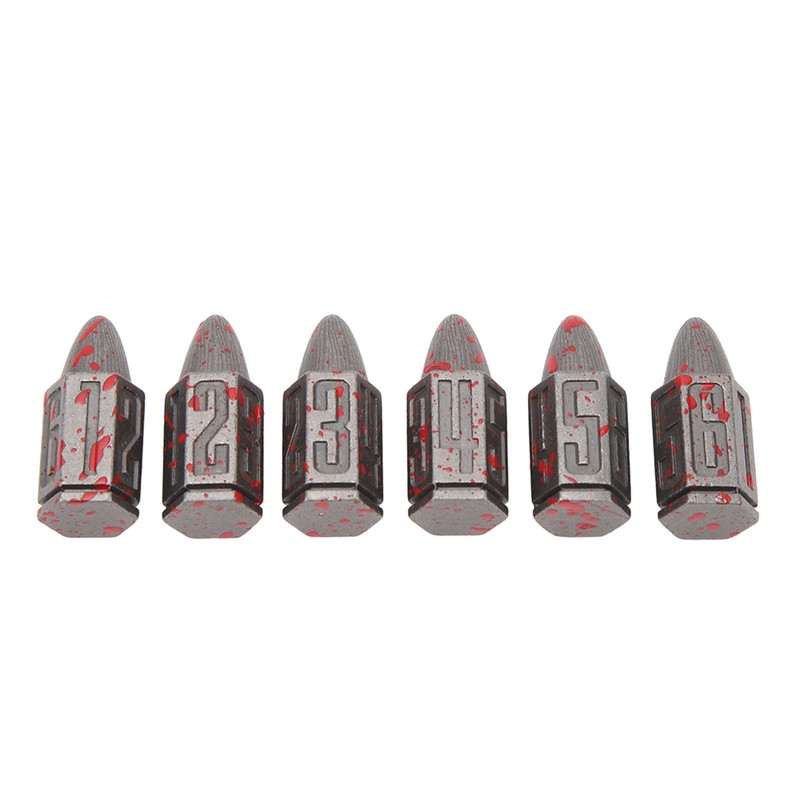 6 Pcs Bullet Metal Dice Set Micro Polyhedral Bloodstained Bullet