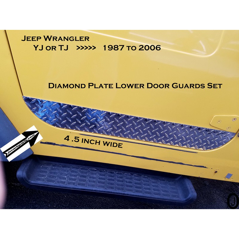Fits Jeep YJ or TJ Diamond Plate Lower Door Guards