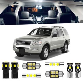 ENDPAGE 12-Pieces Explorer LED Interior Light Kit for Ford Explorer 2002 2003 2004 2005 2006 2007 2008 2009 2010 White 6000K Interior LED Lighting Package + License Plate Lights, Install Tool