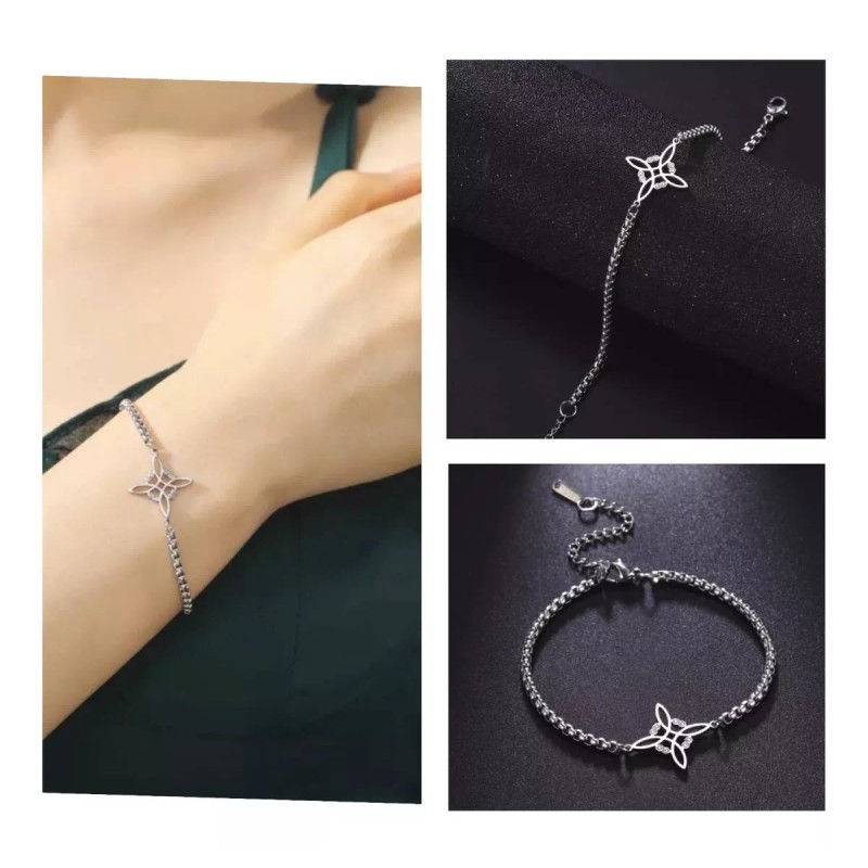 COLIBRI ALEGRE Pulceras De Nudo De Bruja Plata