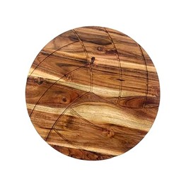 Volley-Ball Shape Acacia Wood Cutting Board Gift For Her Charcuterie Wooden Boards Serving Tray Kitchen Décor (12.5X12.5Inch)