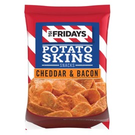 TGI Fridays Potato Skins Snacks, Cheddar & Bacon, 1oz Bag (Pack of 12, Total of 12 Oz)