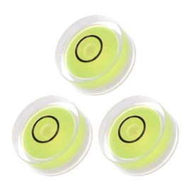 Kozelo 3pcs Small Circular Bubble Spirit Levels - [15mm Diameter 6mm Thickness] Mini Round RV Level Leveling Tools for Travel Trailer Turntable Camera, Lime
