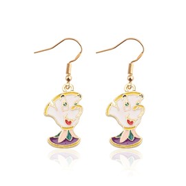 SEIRAA Beauty Movie Inspired Potts and Chip Dangle Earrings Fairytale Earrings for Her (Potts Chip Earring)