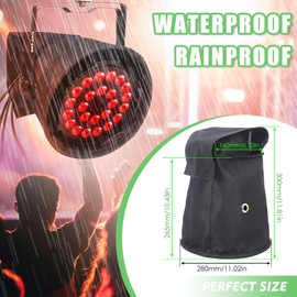 MAD OWL LED Par Light Rain Cover, Waterproof Outdoor Par Light Protection, Weather Shield for Stage Lighting, Hanging Mini LED Light Rainproof and Dustproof Accessories 8Pack Black