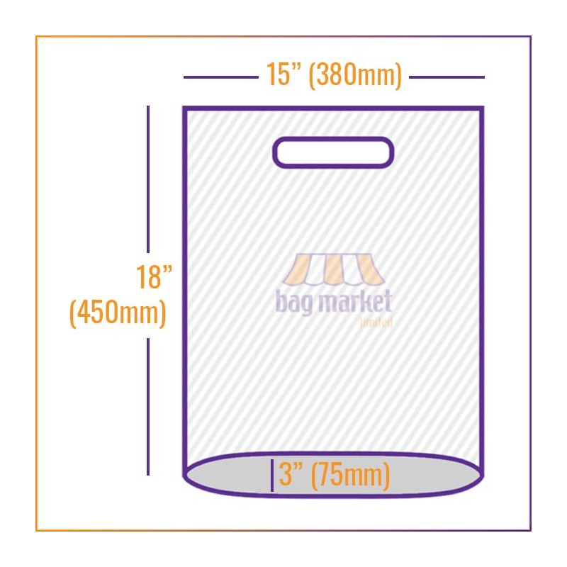 Bag Market | 100 x White Patch Handle Plastic Carrier