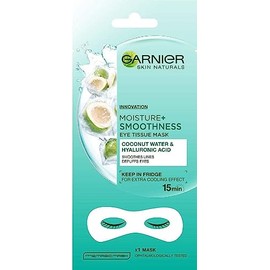 Garnier, Skin Naturals Innovation Moisture + Smoothness Eye Tissue Mask x 6 g, Clear, Coconut