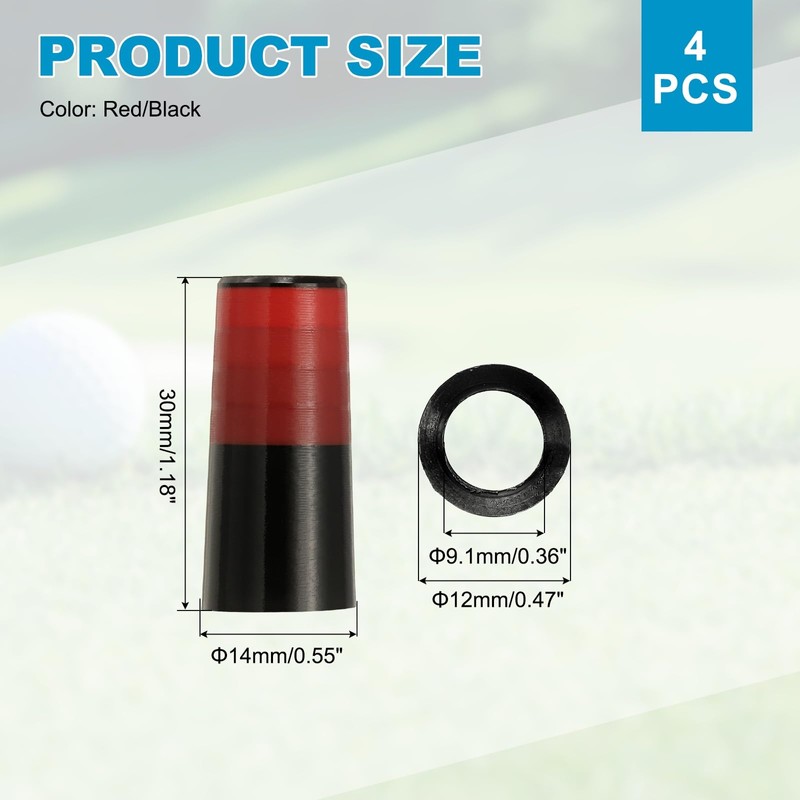 YELARXI Golf Iron Ferrules 10Packs Red/Black for Golf Club