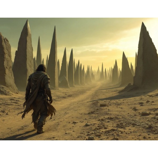 Figure Approaching a Spiked Field Nuclear Semiotics Waste Site Print