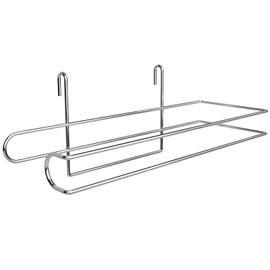 CroBlissful Paper Towel Holder for Wire Shelving 5'' D x 12'' W x 4.5'' H Hanging Paper Towel Holder Wire Shelf Accessories for Camp Dorm Laundry Room Stove Kitchen(Silver)