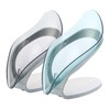 NOLITOY 4pcs Cup Soap Holder Self-draining Leaf-Shaped Soap Dish Transparent
