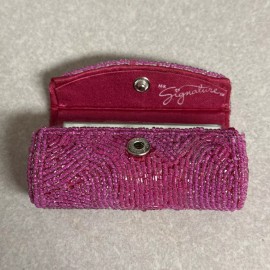 Beaded Mary Kay MK Signature Lipstick Case In Hot Pink -NEW