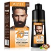Mens Beard & Mustache Dye Shampoo, Instant 100% Grey Hair