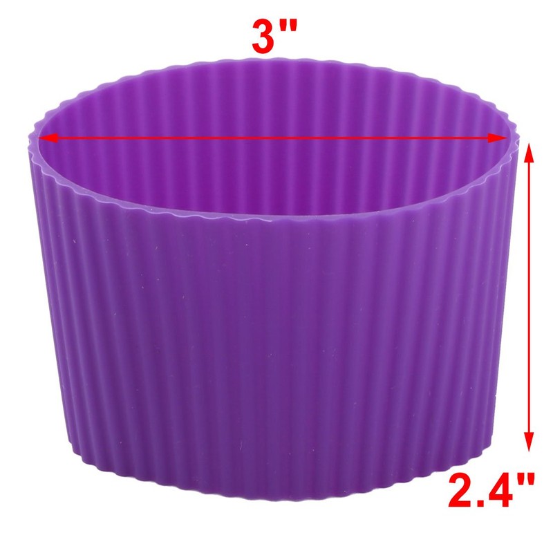 uxcell Silicone Nonslip Glass Bottle Mug Cup Sleeve Protector Cover