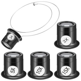 TEHAUX Watch Loupe Magnifier Set, 4pcs Hands-Free Eye Loupe 3X 5X 10X 15X
