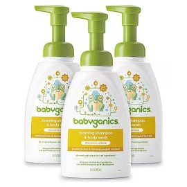 Marca Babyganics Champú Para Bebé Lavado Corporal, 16 Oz, 3 Pack