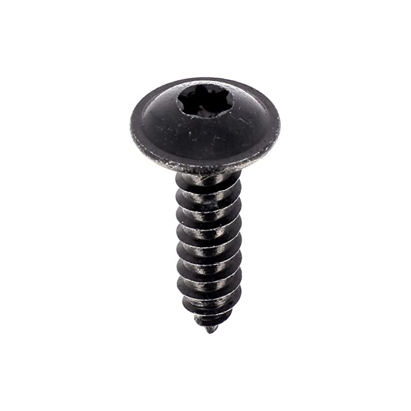20 x Black Zinc Plated Round Head Wide Tapping Screws