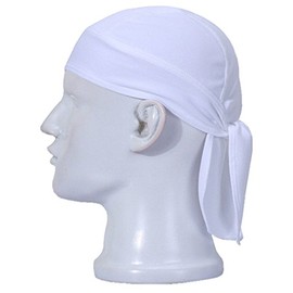 Breathable Skull Cap Adjustable Bandanna Cap Sweat Absorbing Headscarf Anti-UV Head Protection Head Wrap White