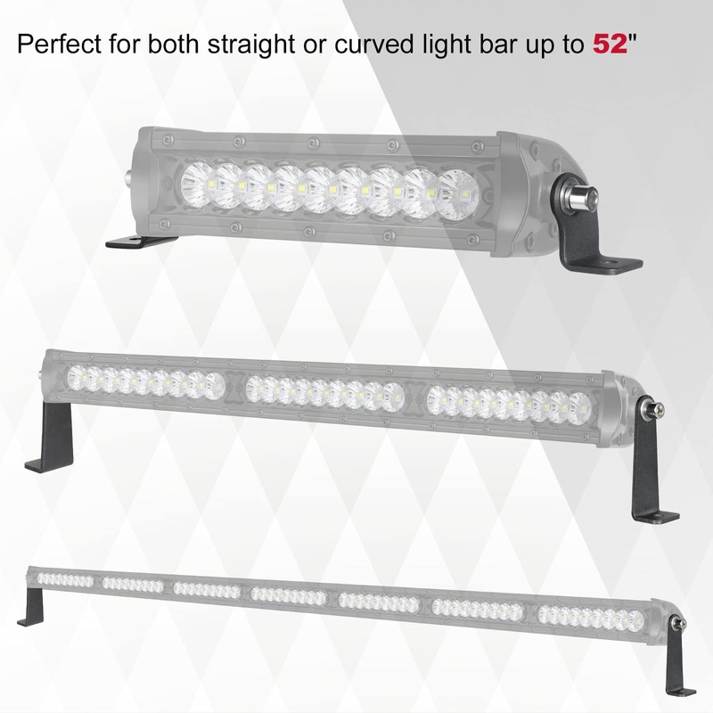OFFROADTOWN 2 Pack Light Bar Mounting Brackets Side-Mounted Brackets for