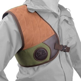 WAYNE'S DOG Adjustable Rifle Shotgun Field Shield Shoulder Protector Recoil Pad, Leather Shirt Vest for Shooting (Green)