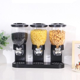 SOONHUA Cereal Dispenser for Countertop, 6L Large Capacity Cereal Container Storage, 67.6oz/2L Canisters Dry Food Dispenser for Nuts, Grain, Oatmeal, Candies, Snacks Home Office Restaurant Decor