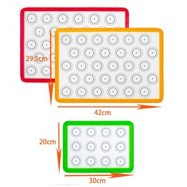 4 PCS Baking Mat Macaron Cookie Baking Kitchen Mat Heat Resistant Non-Stick Washable Reusable Silicon Fiberglass Pad