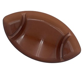 Crystalike Divided Platter - 16" x 12.5" | Brown | Football | 1 Pc.
