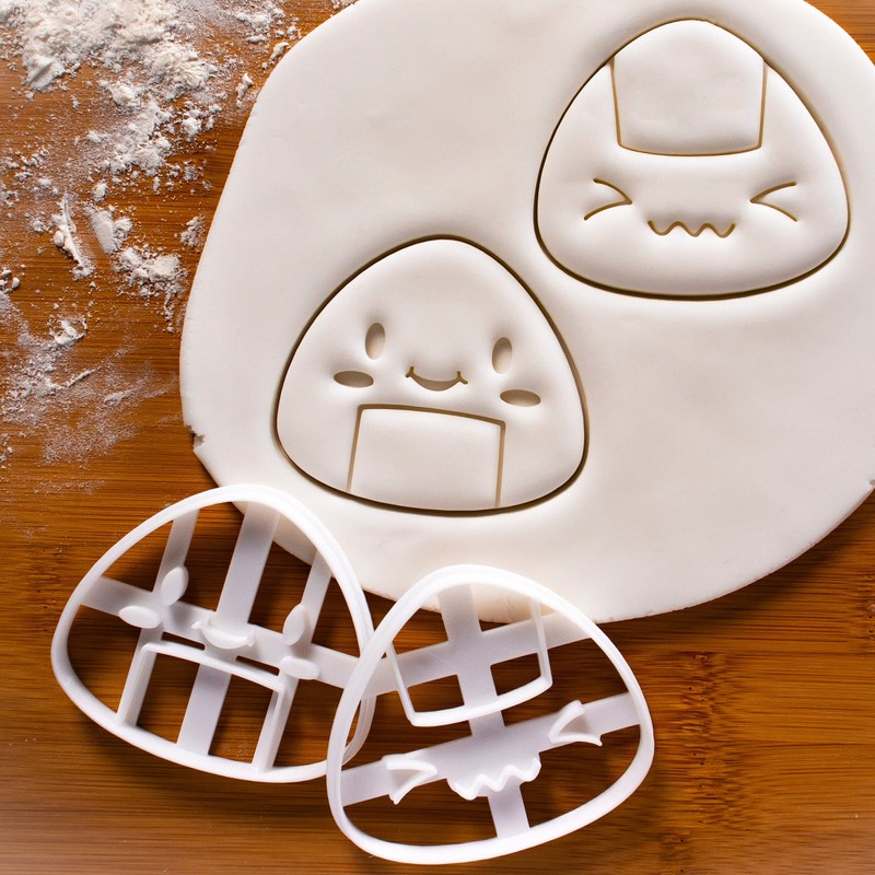 Set of 2 Onigiri Cookie Cutters (Shapes: Nervous & Happy),