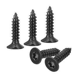 uxcell 40Pcs Flat Head Torx Screws, M5 x 20mm 304 Stainless Steel Countersunk Self Tapping Anti-Theft Wood Screws Tamper Resistant Screws Fit T25 Bit for Wood, Fence, Decking (Black)