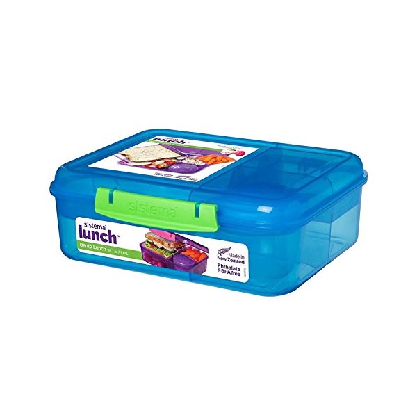 Sistema Collection Bento Lunch Box 6.9 Cup, Assorted Solid Colors/Contrasting