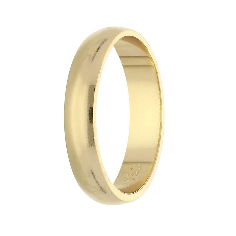 Treuheld® 925 Sterling Silver Ring, Gold, 48 Sizes