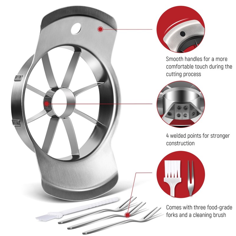 Apple Slicer, ARRITZ Stainless Steel Apple Cutter 8 Slices, Sharp