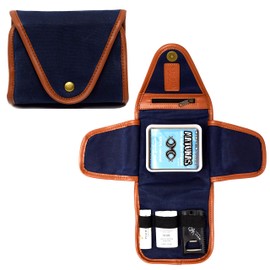 Open Road Goods Surfer Gift, Surf Kit | Wax Holder Container with Surf Wax, Organic Reef Safe Sunscreen Face Stick, Horchata Lip Balm, Wax Scraper with Fin Key | Surf Accessory (Blue, Matunas - Warm)