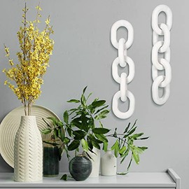 Queekay - Cadena decorativa de madera con eslabones decorativos para decoracin rstica de 5 eslabones, decoracin del hogar, decoracin de casa de campo 