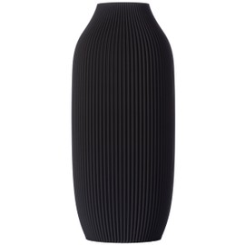 3D Vase Stella Decorative Vase XL 38 cm Floor Vase Decorative Vase Pampas Grass Dried Flowers Black