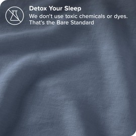 Bare Home Queen Duvet Cover - 100% Linen - Breathable and Durable - Duvet Cover with Pillow Shams (Full/Queen, Indigo)