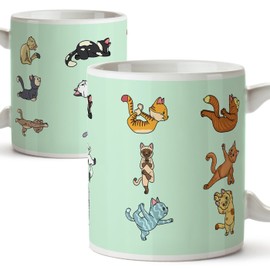 Funny and Original Breakfast Cups for Yoga Addicts Gift for Meditation and Cat Lovers - Kittens Doing Yoga Practice