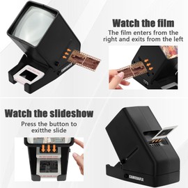 CAMEDAFLX SV-3 35mm Slide & Film Viewer-Slide Viewer with 3X Magnification and LED-Lighted Viewing for 35mm Slides and Film Negatives,USB or Battery Powered.(Include USB Cable)