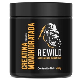 Rewild Creatina Monohidratada en Polvo de Alta Pureza Sin Sabor Endulzantes Pre Workout  Energía Rendmiento 90 porciones 5gr 450 gr                   
