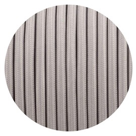 LEDSone 2 Core 1m Grey Vintage Round 18 Gauge Cable Fabric Cloth Covered Electrical Wire, 3.28ft 2 conductors Lamp cable Modern Cloth Covered Wire for Pendant Lamp Industrial DIY Project