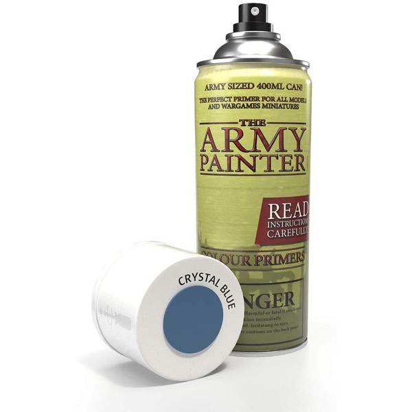 The Army Painter Color Primer Spray Paint, Crystal Blue, 400ml, 13.5oz - Acrylic Spray Undercoat for Miniature Painting - Spray Primer for Plastic Miniatures