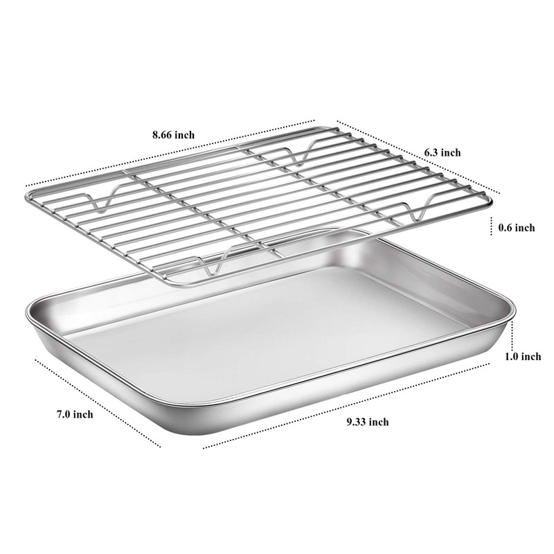 Deedro Baking Sheet with Rack Set [2 Sheets + 2