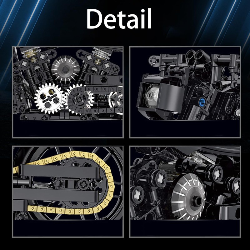 Technic Motorcycle Building Blocks, 586 Pieces Clamping Blocks Technology Super