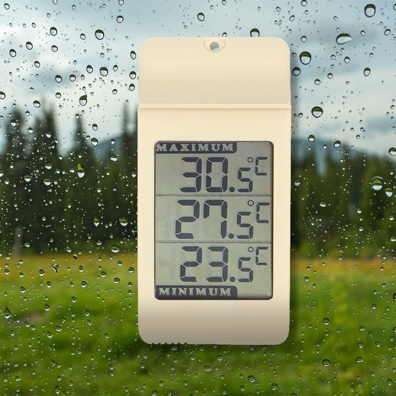 FISHTEC Thermometer with Easy-to-Read Digital Display, IPX4 Waterproofness, for Indoor