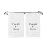 Liberty21 Embroidered Hand Towels with Inspirational Message: Thankful & Blessed